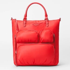 MZ Wallace CHELSEA convertible Backpack Tote BRIGHT CHERRY RED 🍒